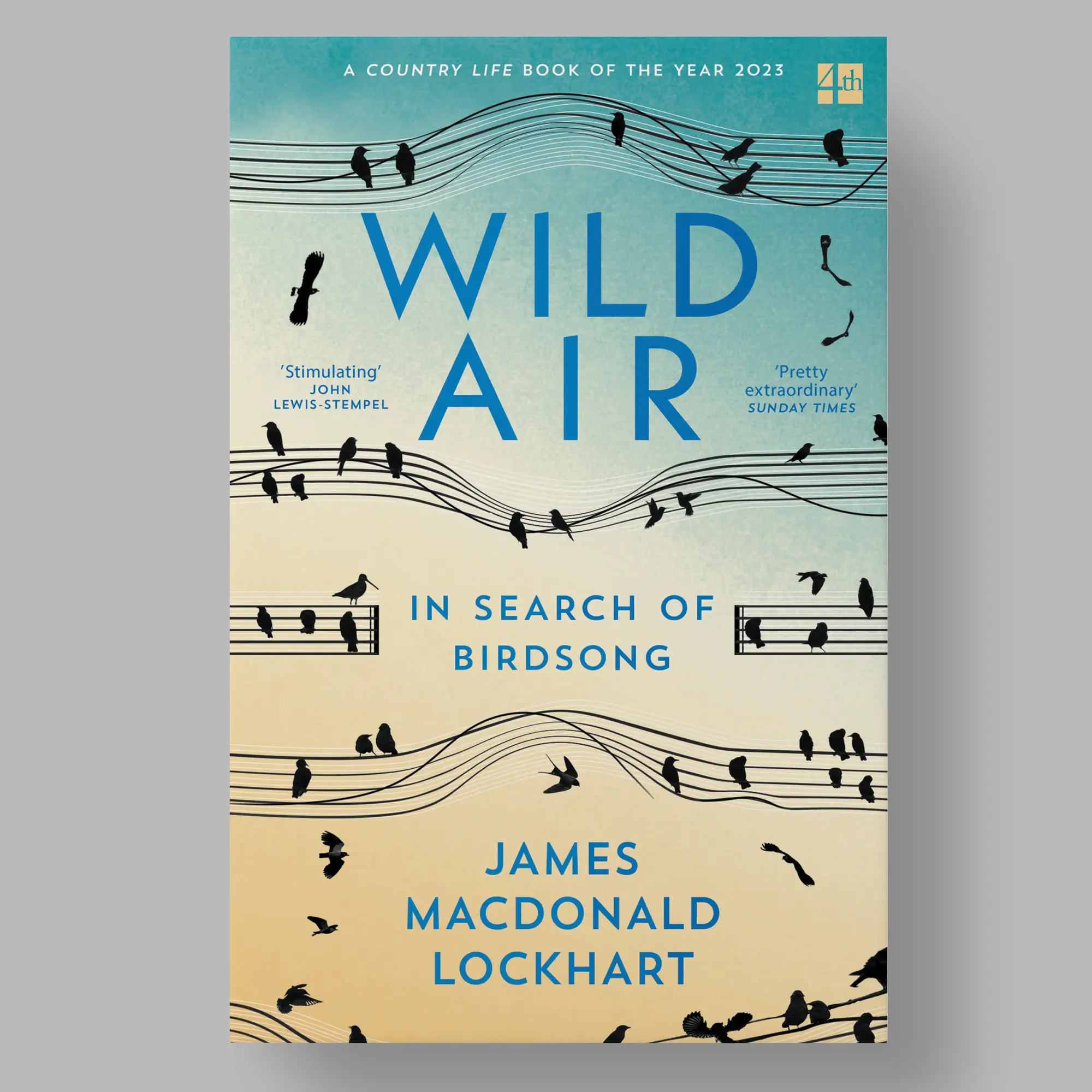 The book cover design features musical staves wound across the page with birds perching and flying between them.