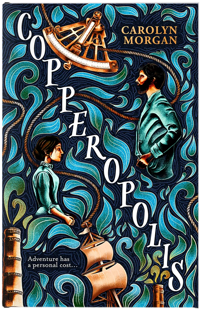 A decorative illustrative cover featuring waves, sailors, sails, rope and a sextant.