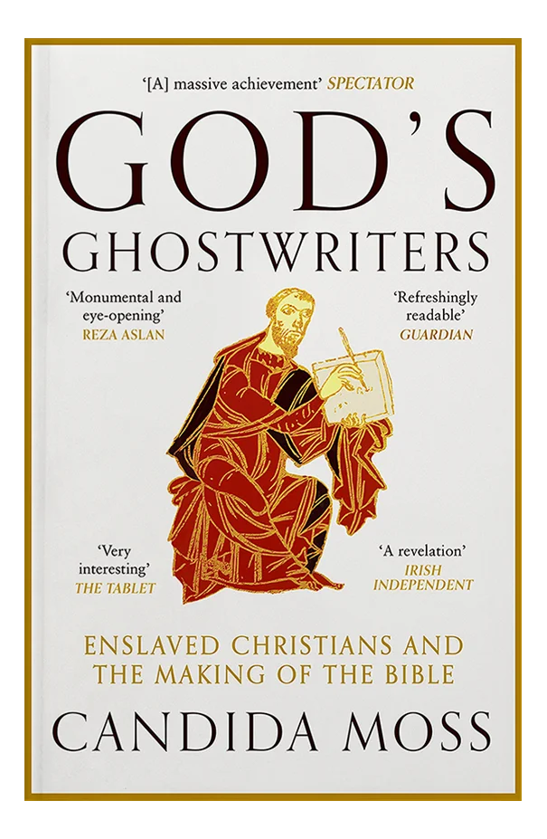 This cover features an illustration of St Paul with a quill and paper with the title and author name in gold foil.