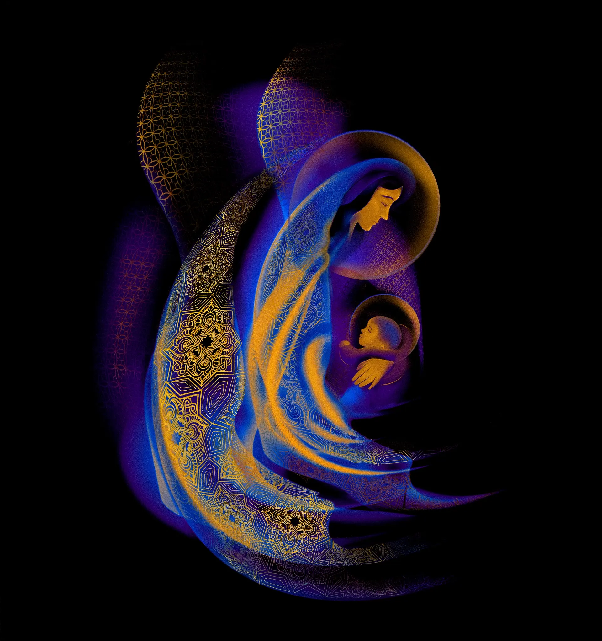 Mary and Jesus illustration